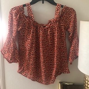 J.Crew Heart Pattern Off-The-Shoulder Blouse